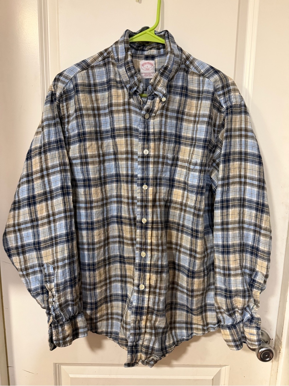 Brooks Brothers Men's Irish Linen Long Sleeve Button up